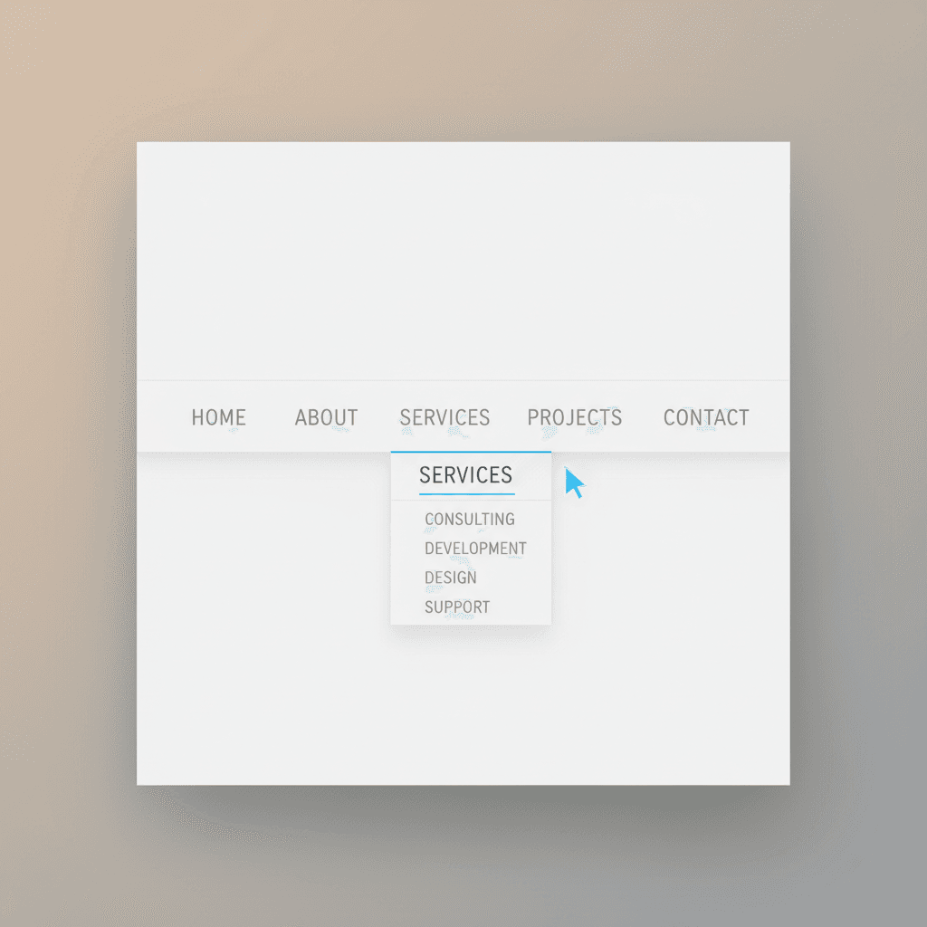 Website user interface showing intuitive navigation and menu layout