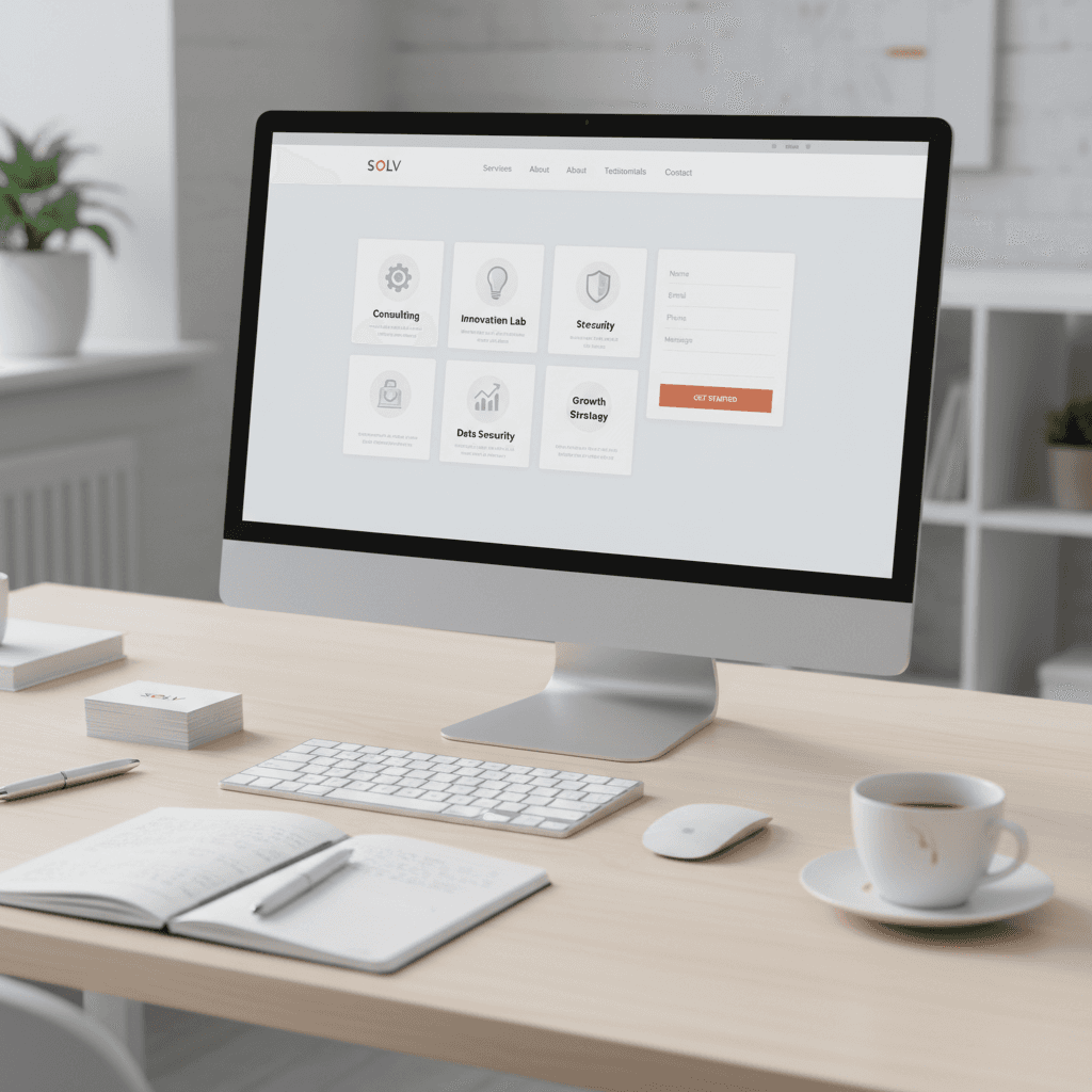 Service business website with organized service sections and contact form